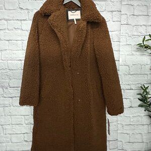 NWT - BCBG Brown Teddy Coat